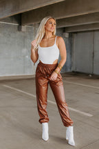 leather joggers