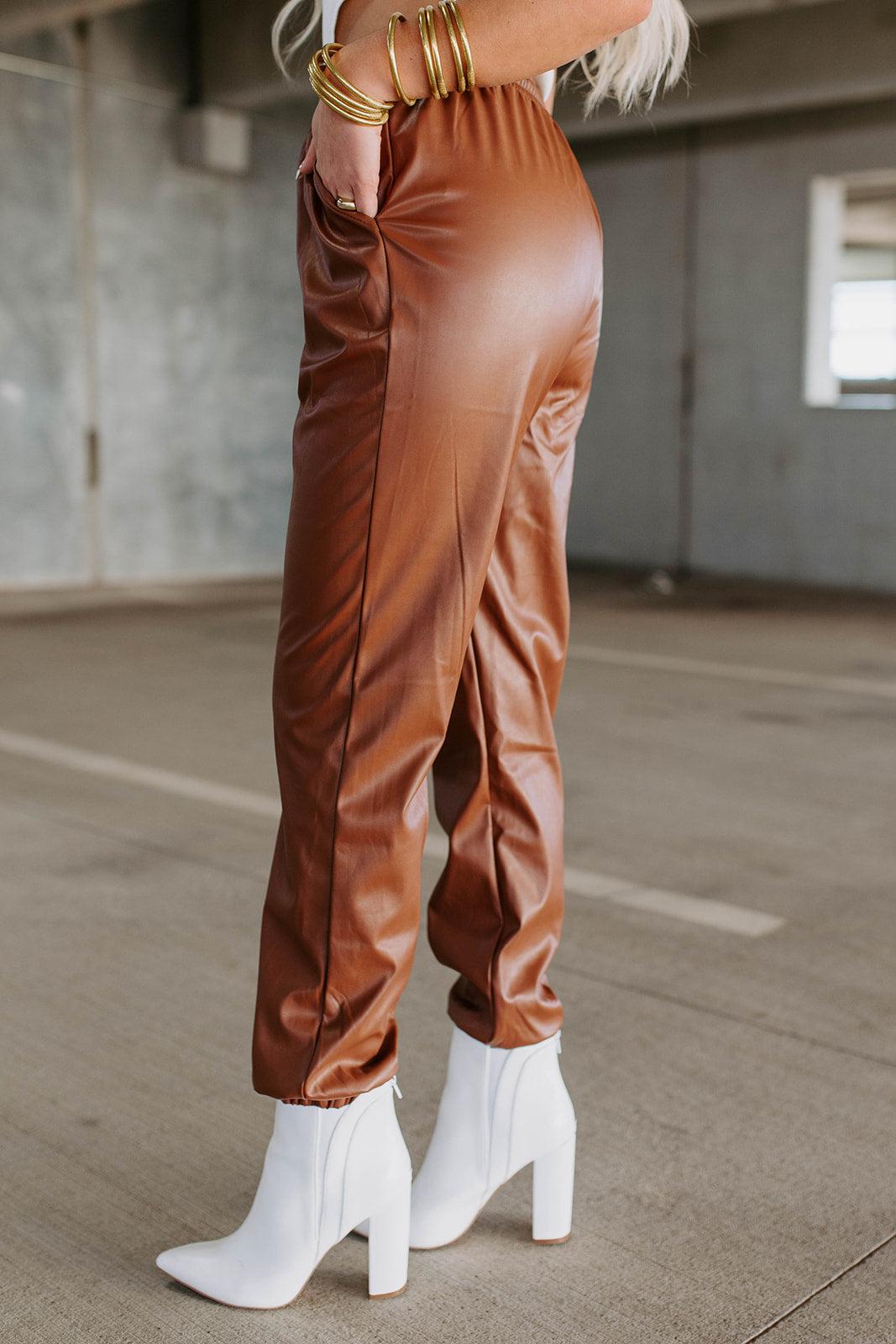 leather joggers