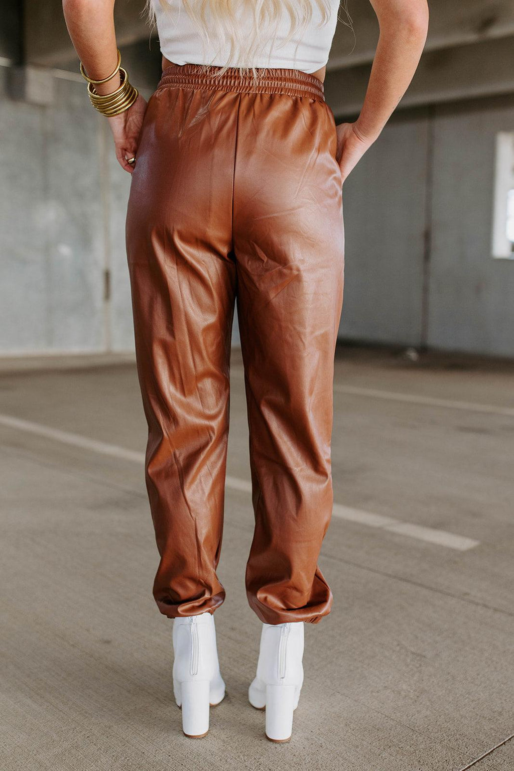 leather joggers