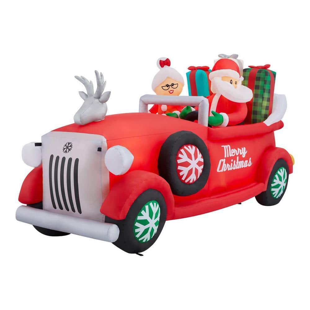 7.5 ft Santa and Mrs. Claus in Car Holiday Inflatable