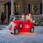 7.5 ft Santa and Mrs. Claus in Car Holiday Inflatable