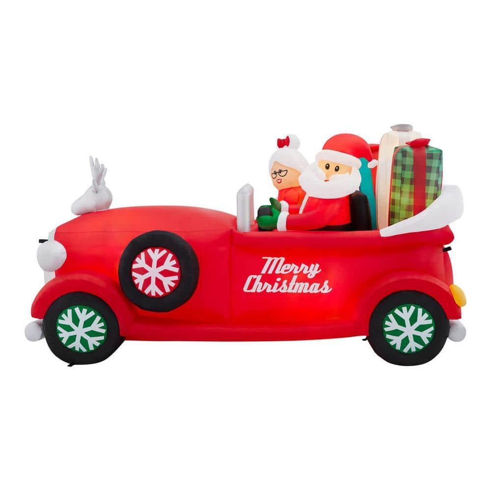 7.5 ft Santa and Mrs. Claus in Car Holiday Inflatable