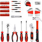 Tool Set:158 Piece Home Tool Kit, Household Basic Repair Tool Set Comes with Plastic StoraCase-Red