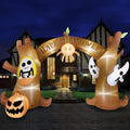HOOJO 14 FT Wide Halloween Inflatables Tree Archway with Pumpkins and Ghost Outdoor Halloween Decorations, Build-in LEDs, Blow up Halloween Party Decorations for Yard, Garden, and Lawn