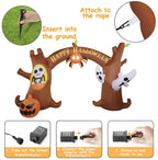 HOOJO 14 FT Wide Halloween Inflatables Tree Archway with Pumpkins and Ghost Outdoor Halloween Decorations, Build-in LEDs, Blow up Halloween Party Decorations for Yard, Garden, and Lawn