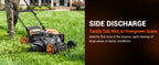 21" Self-Propelled Gas Lawn Mower, 170CC Engine, 3-in-1 Mulching, Bagging &amp; Side Discharge, 7-Position Height Adjustment for LarYards