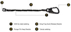 Fusion Tactical 4ft 48"x1" Internal Elastic Bungee Military Police Personal Retention Helo Lanyard with Kong Frog Shackle Snap Hook 23kN Black