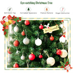 Gymax 6 FT Pre-lit Artificial Christmas Tree Hinged Xmas Tree w/ 9 Lighting Modes