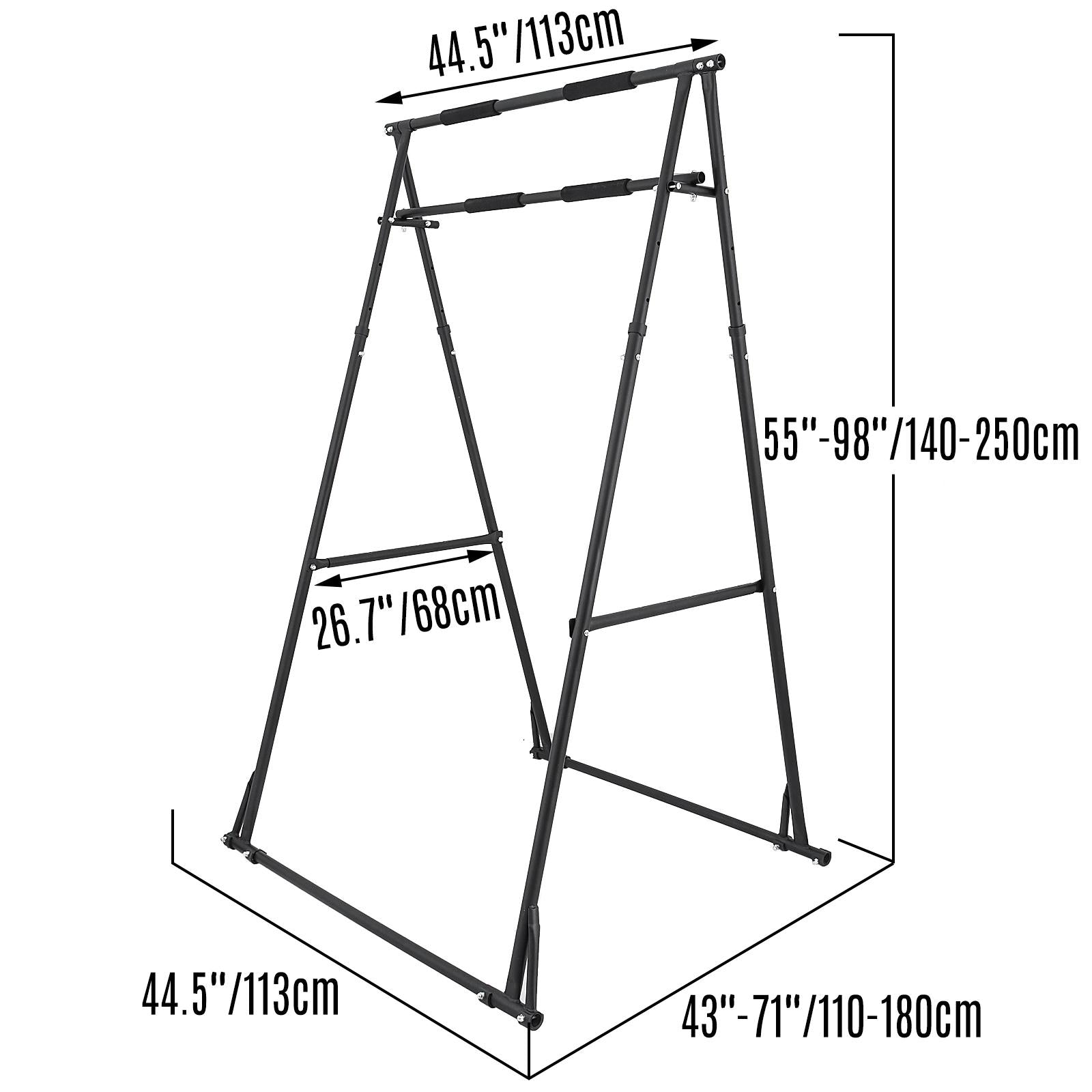 280 Lbs. Portable Pull Up Bar Height Adjustable Portable Pull Up Gym Stand Fitness Equipment Folding Standing Pull Up Bar for Home Gym