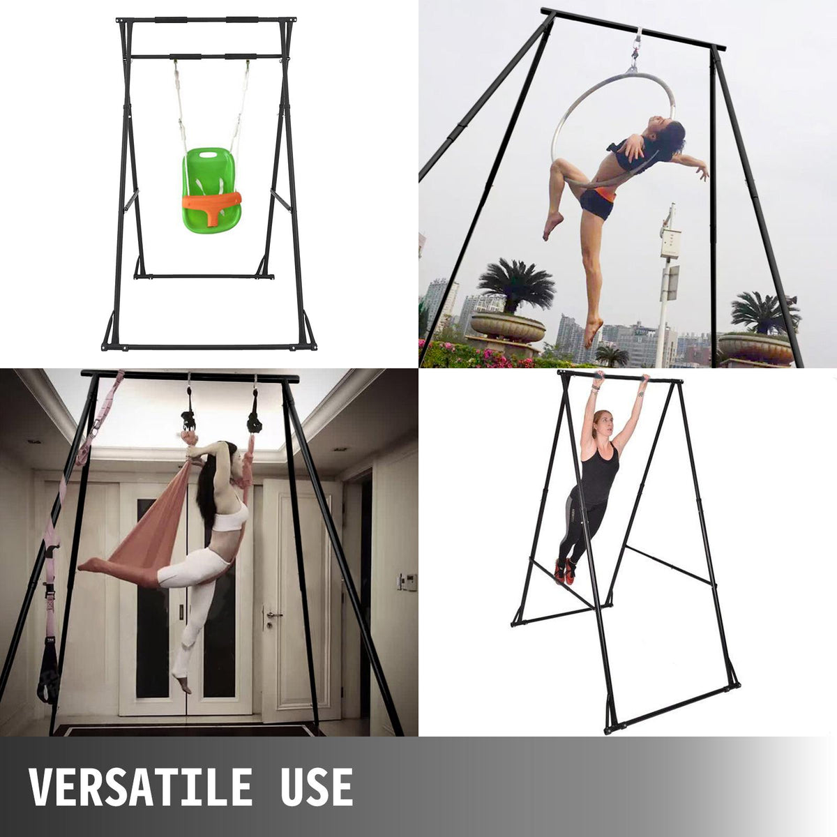 280 Lbs. Portable Pull Up Bar Height Adjustable Portable Pull Up Gym Stand Fitness Equipment Folding Standing Pull Up Bar for Home Gym