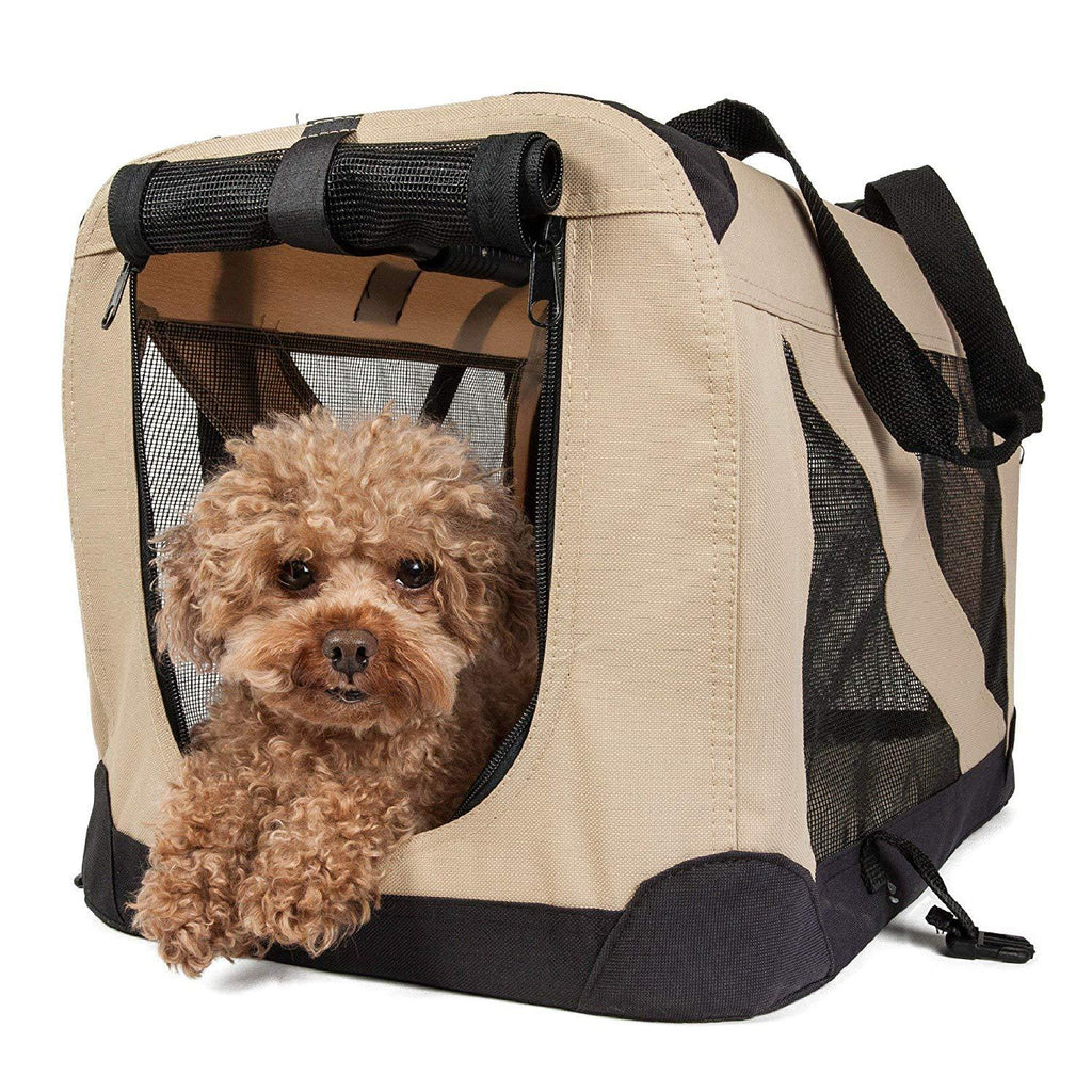 Pet Life Folding Zippered 360 Degree Vista View House Pet Crate in Khaki, X-Large