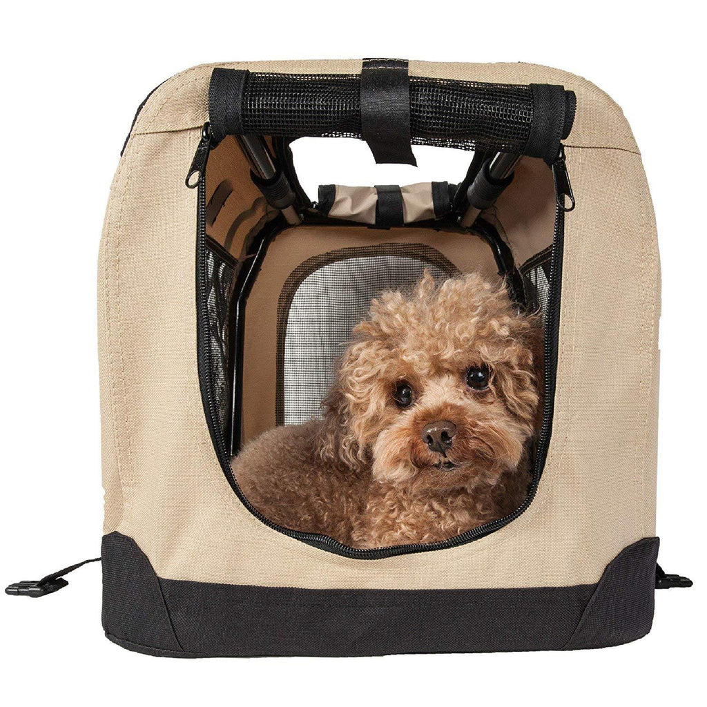 Pet Life Folding Zippered 360 Degree Vista View House Pet Crate in Khaki, X-Large