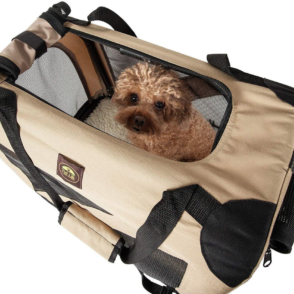 Pet Life Folding Zippered 360 Degree Vista View House Pet Crate in Khaki, X-Large