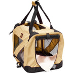 Pet Life Folding Zippered 360 Degree Vista View House Pet Crate in Khaki, X-Large