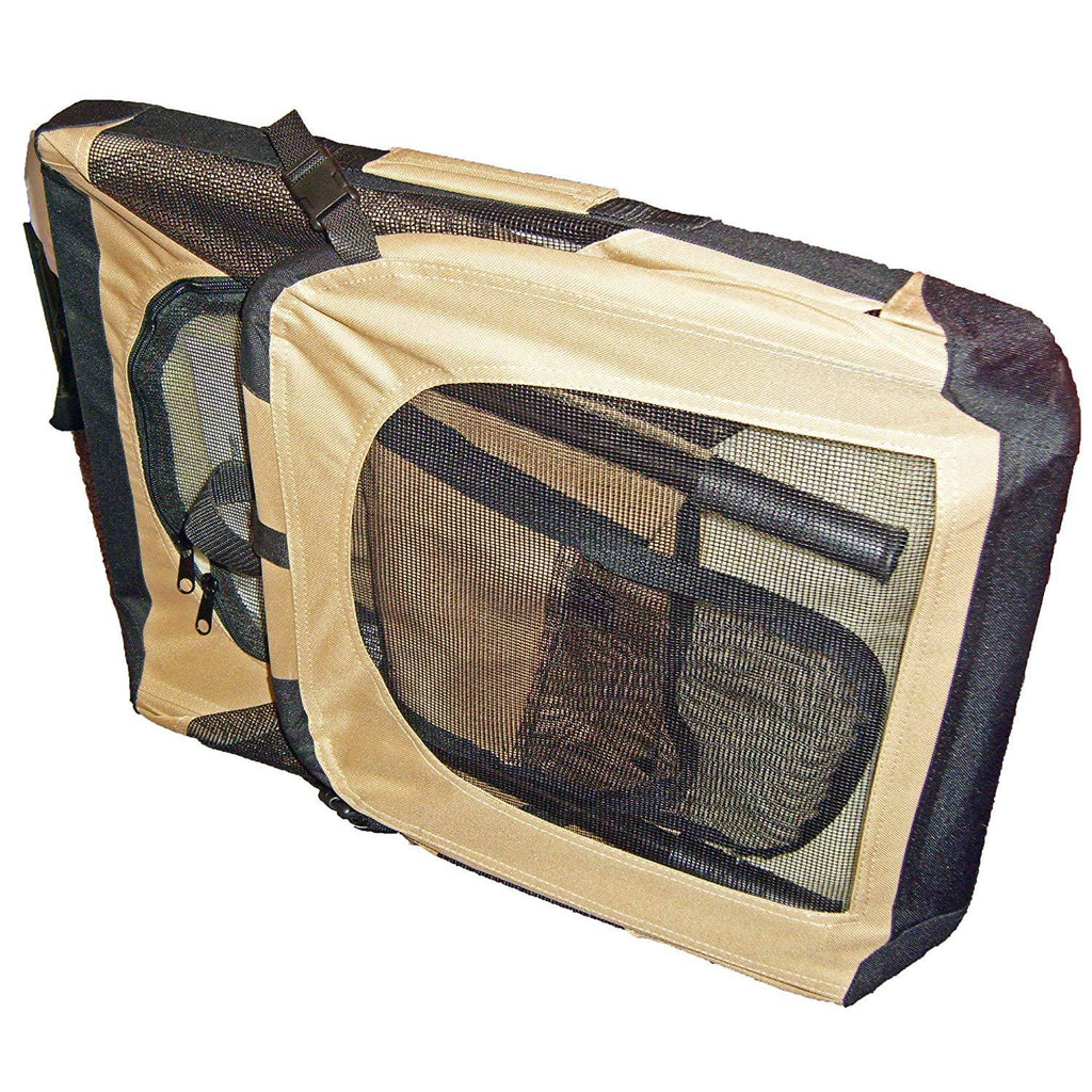 Pet Life Folding Zippered 360 Degree Vista View House Pet Crate in Khaki, X-Large