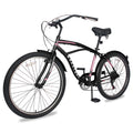 ABORON Adult Cruiser Bike 7 Speed 26 Inch, Beach Cruiser Bicycle for Men ,Steel Frame, Beach Cruiser Bikes , Black &amp; Pink