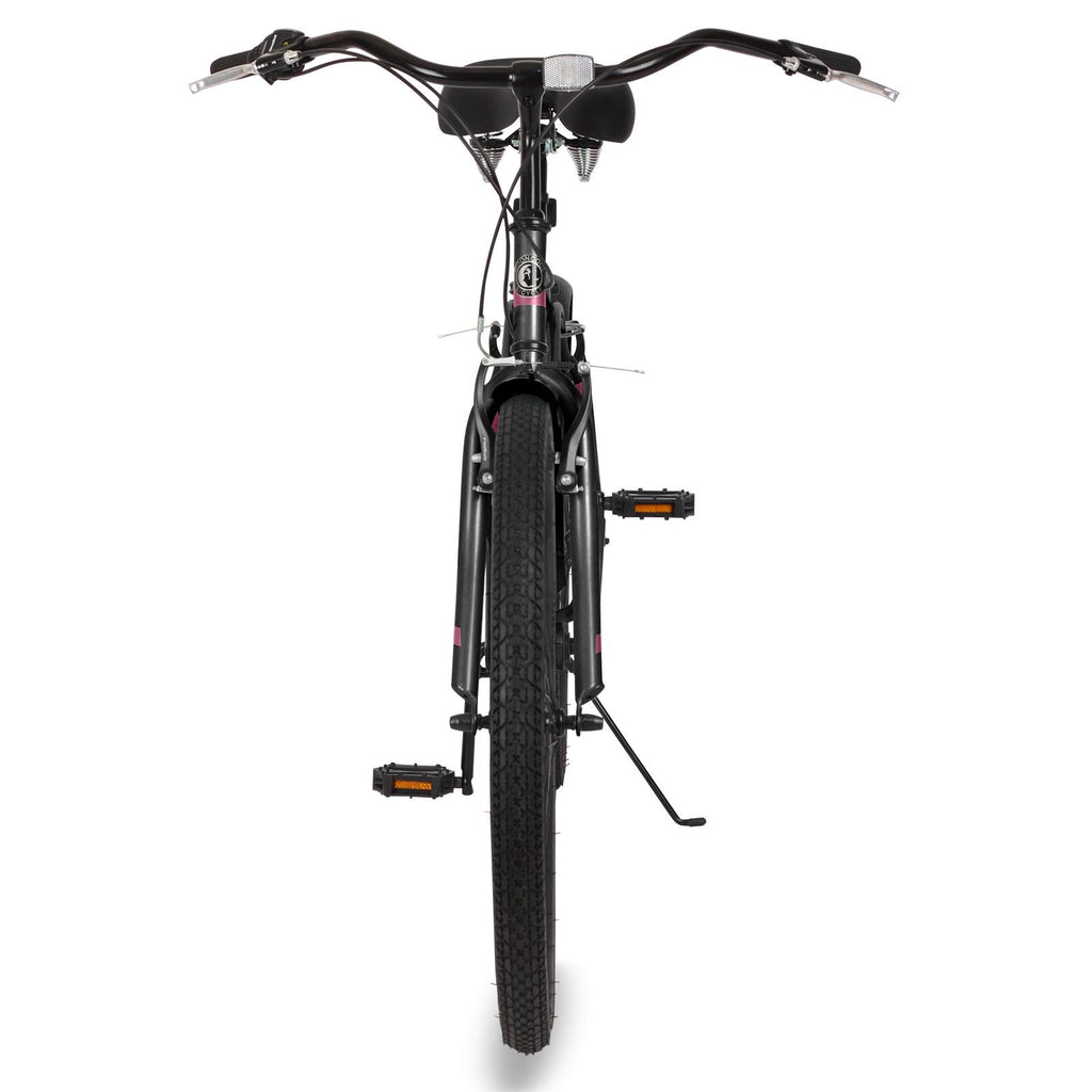 MOONCOOL Adult Cruiser Bike 7 Speed 26 Inch, Beach Cruiser Bicycle for Women Men Complete Cruiser Bikes Black &amp; Pink