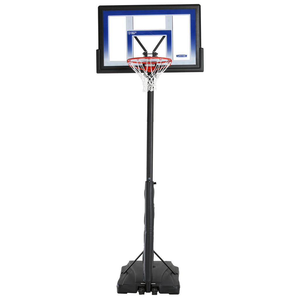 Lifetime 48" Shatterproof Portable One Hand Height Adjustable Basketball System in Black, 51550