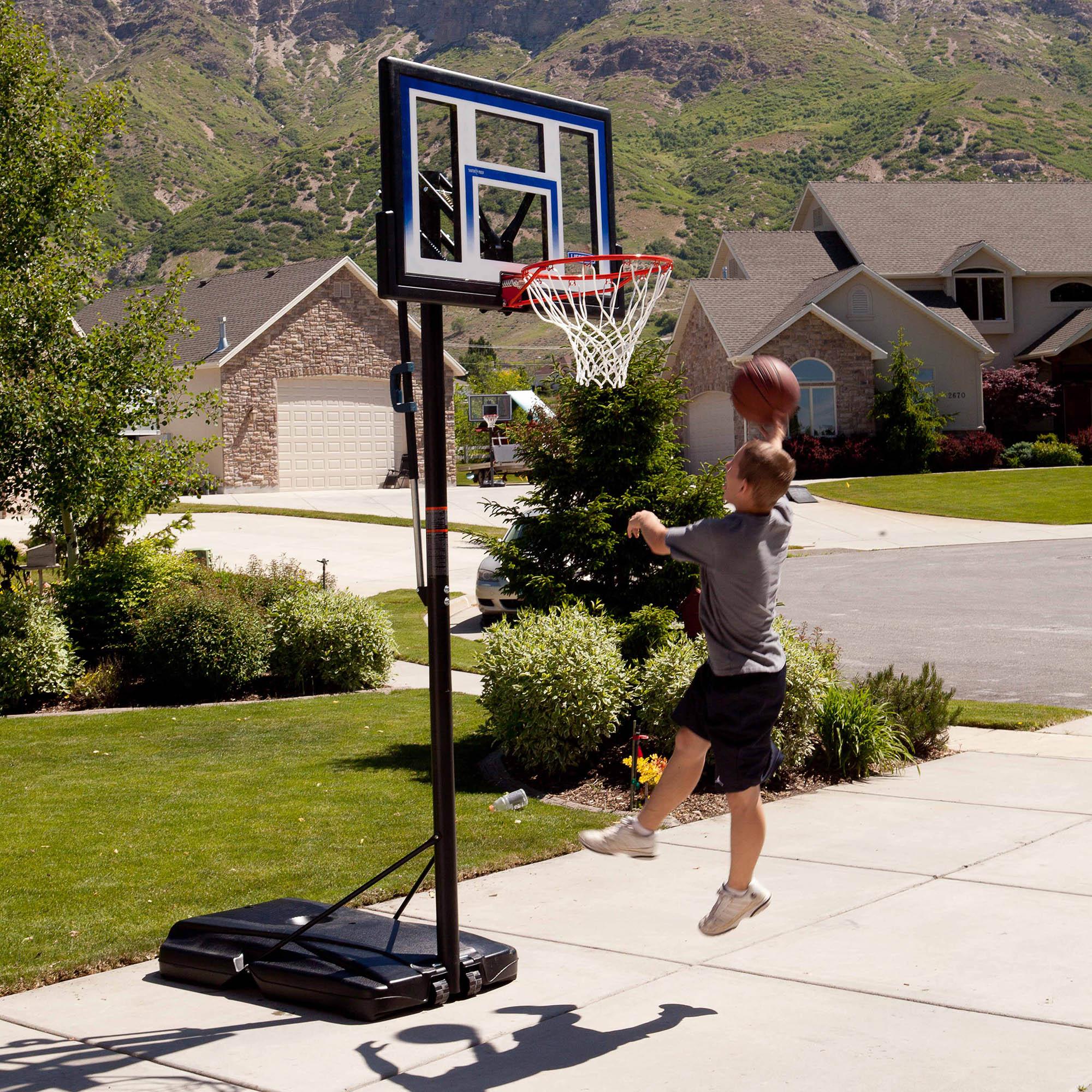 Lifetime 48" Shatterproof Portable One Hand Height Adjustable Basketball System in Black, 51550