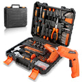 140 Piece Basic Tool Set, Portable Tool Box with Cordless Drill, Home Repair Hand Tool Kit, General Household Drill Set, Toolbox with StoraCase for Homeowner, DIY, Handyman, Women, Men