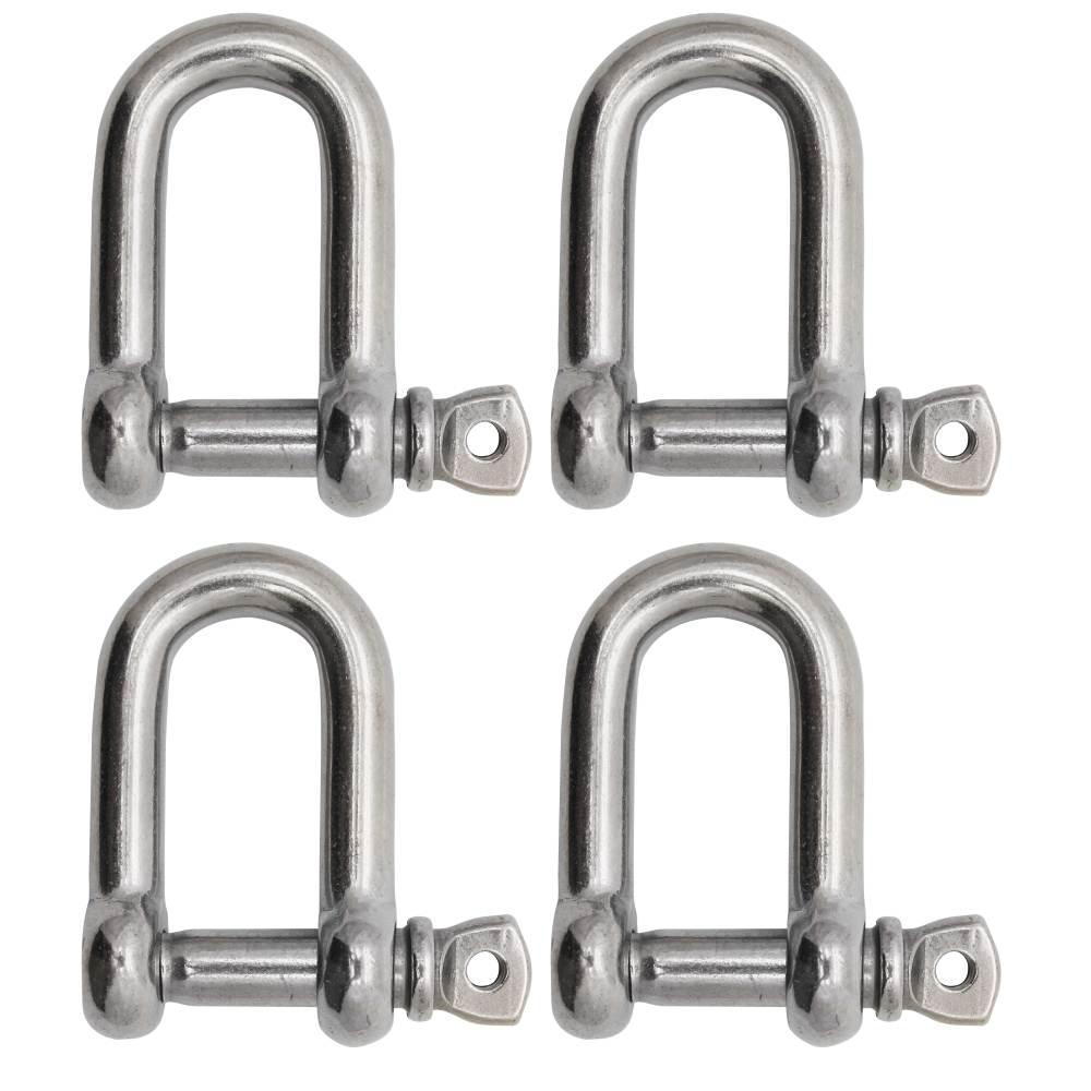 BoatTector  Steel D Shackle - 1", 4-Pack