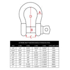 BoatTector  Steel D Shackle - 1", 4-Pack