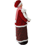 58 in. Christmas Dancing Mrs. Claus with Candy-Striped and Teddy Bear