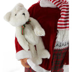 58 in. Christmas Dancing Mrs. Claus with Candy-Striped and Teddy Bear