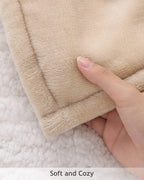 MaxKare Electric Heated Blanket Queen Size 84" x 90", Heated Throw Flannel with 2 Separate Controllers, 6 Heating Levels &amp; 8 Timing Sets-Auto Off, Home Use, Machine Washable - Beige