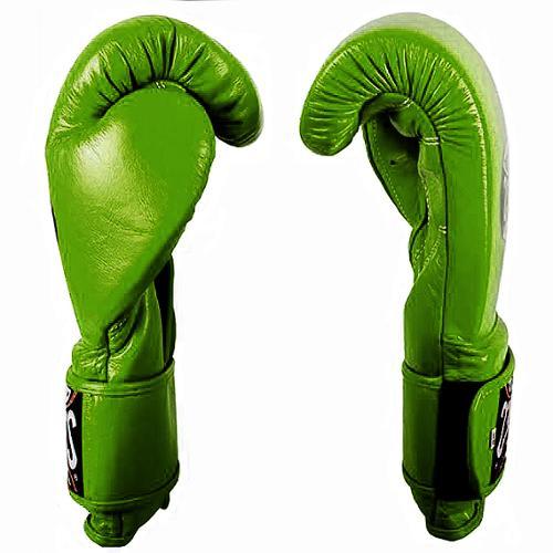 Cleto Reyes Hook and Loop Leather Training Boxing Gloves - 16 oz. - Citrus Green
