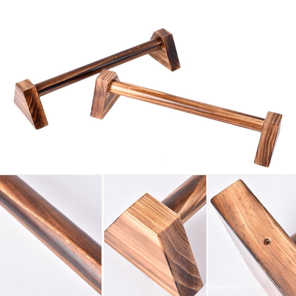 Famure Push-up holder-1 Pair of Charcoal Four-Corner Push-Up Bracket Fitness Russian Style Stretch Stand Single Double Bars Calisthenics Handstand Personalised Wooden Push-Ups Rod