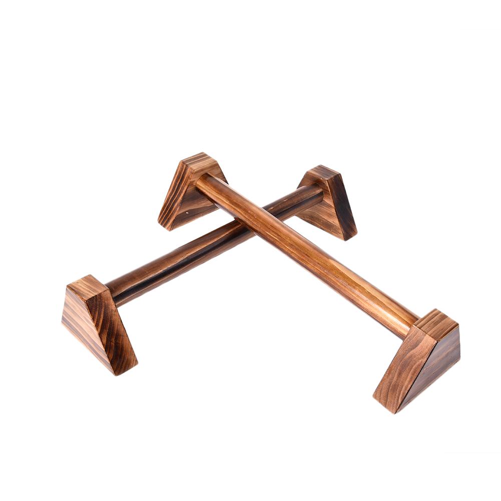 Famure Push-up holder-1 Pair of Charcoal Four-Corner Push-Up Bracket Fitness Russian Style Stretch Stand Single Double Bars Calisthenics Handstand Personalised Wooden Push-Ups Rod