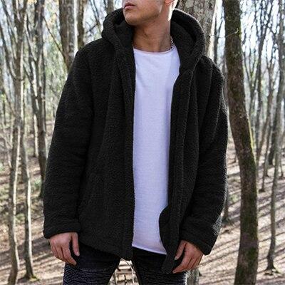 Men winter plush warm casual coat hoodies