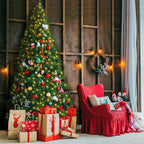 9 ft. Pre-Lit PVC Artificial Christmas Tree Hinged with 700 LED Lights Green