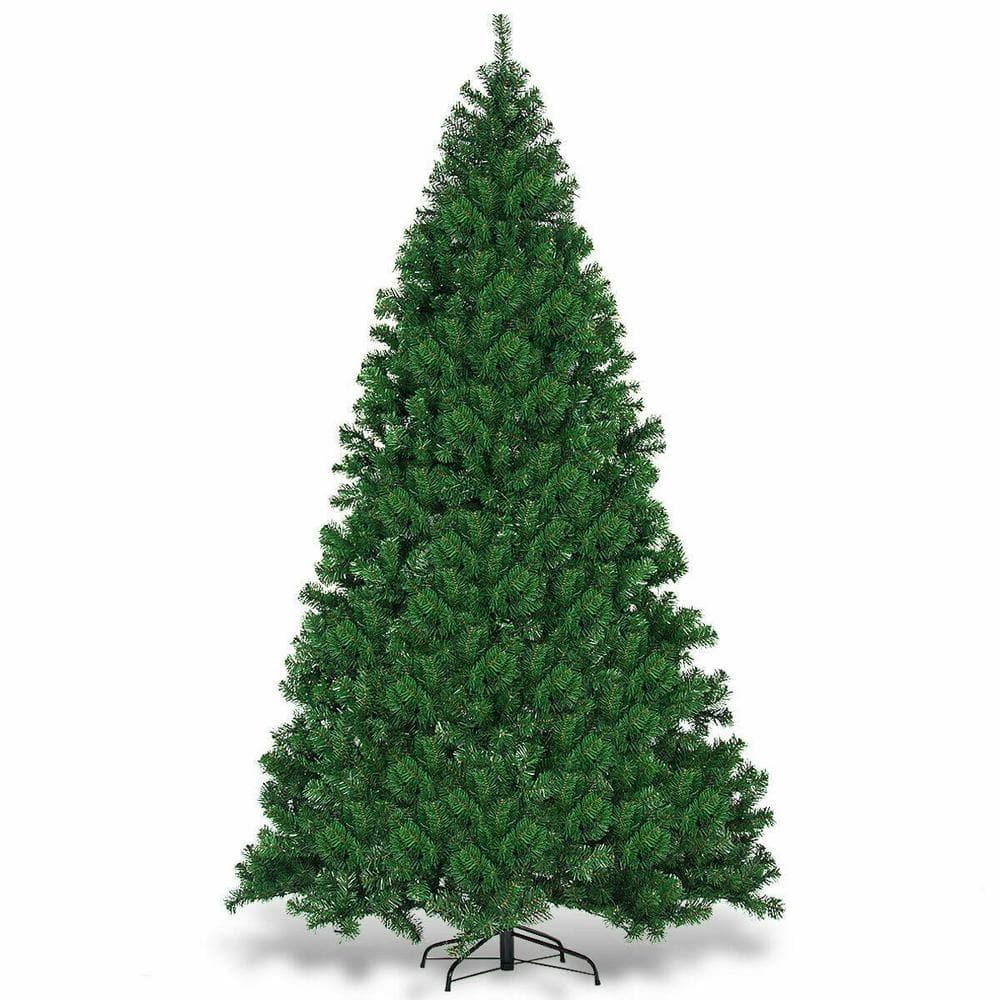 9 ft. Pre-Lit PVC Artificial Christmas Tree Hinged with 700 LED Lights Green