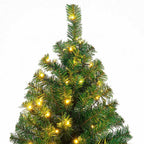 9 ft. Pre-Lit PVC Artificial Christmas Tree Hinged with 700 LED Lights Green