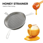 regiva honey extractor 2 frames manual plastic - honey extracting kit 5 pcs beekeeping supplies - honey harvesting tools - beekeeping starter kit - honey strainer, combcapper, uncapping knife, fork -
