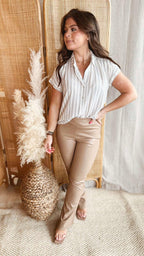 The BBE Faux Leather Flare Pants