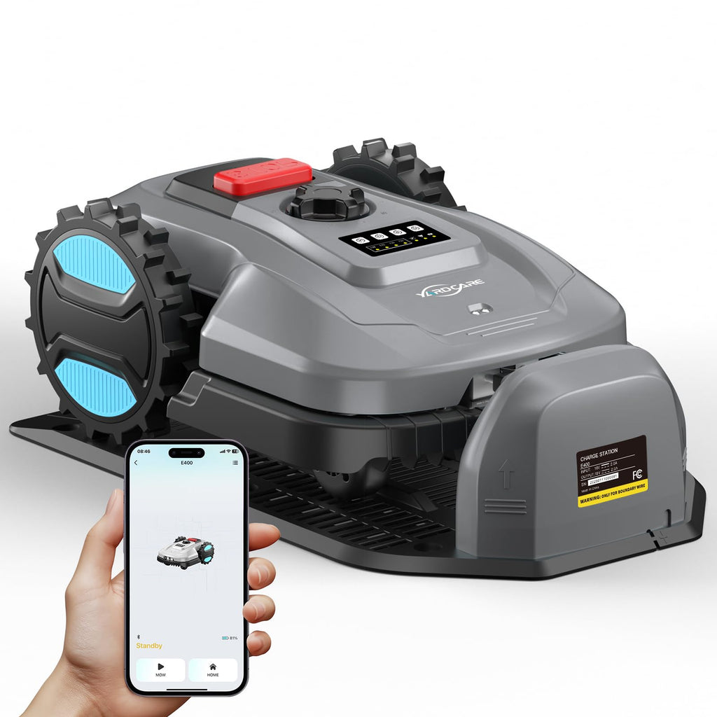Robot Lawn Mower with App Control – Adjustable Cutting Height, Auto-Charging, Obstacle Detection &amp; Smart Scheduling – Ideal for Lawns up to 1/8 Acre