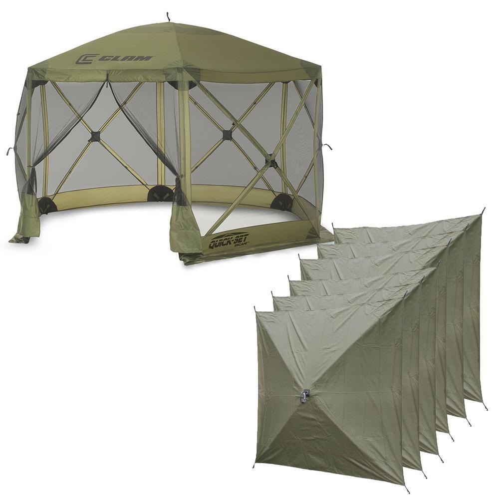Set Escape Portable Camping Outdoor Canopy Screen and 6 Wind Panels