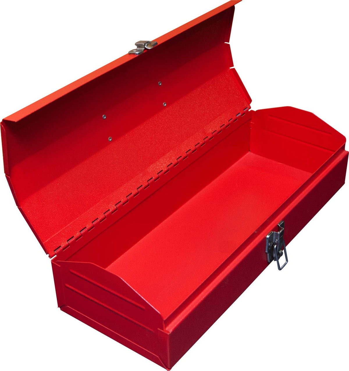 TB102  16" Hip Roof Style Portable Steel Tool Box with Metal Latch Closure, Red