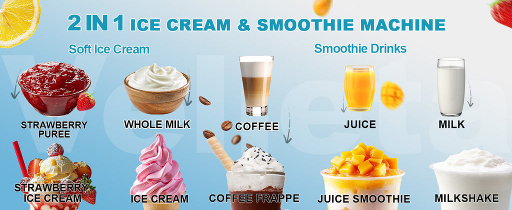 Ice Cream Maker, Slushie Machine for Home, Slushy Machine 70 oz Margarita Machine with 6 Preset Programs for Ice Cream, Milkshake, Cocktail, Frappés, 9-level Adjustable Thickness, Gray