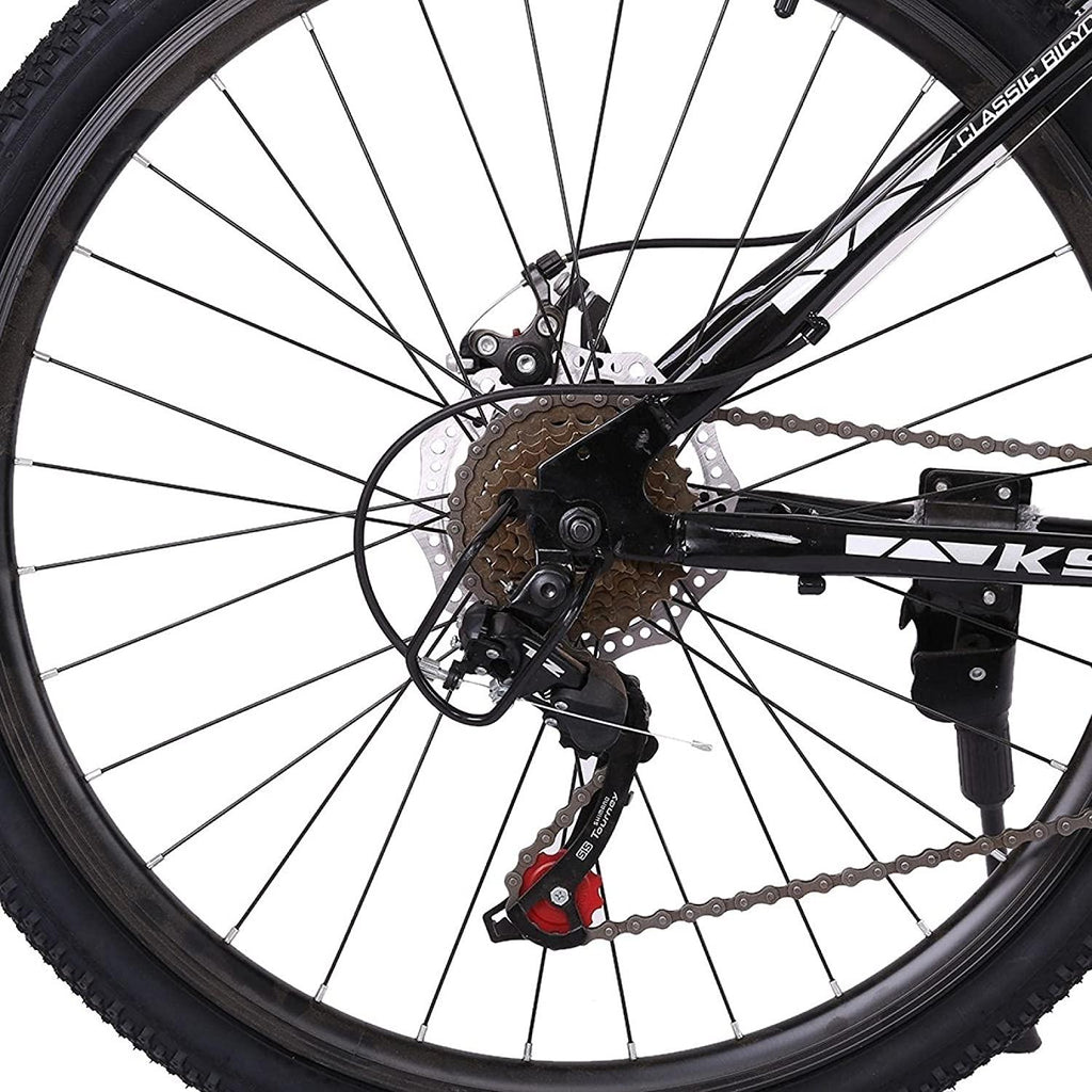 [US in Stock] MTB Moutain Bike, Junior Aluminum Full Bike, Stone Mountain Bike 26 inch 21-Speed Bicycle, Mens/Womens Hybrid Bike Aluminum Full Suspension Road Bike, Fast Delivery (Black)