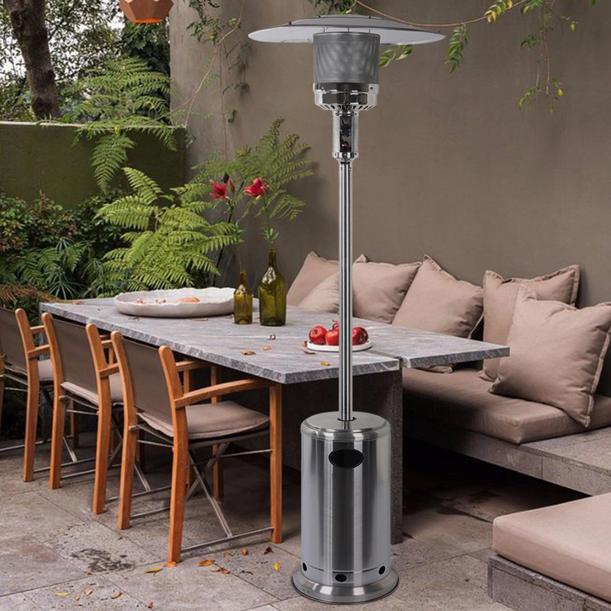METERK Outdoor Freestanding Powder Coated Propane Iron Floor Standing 47000BUT Standing Patio Iron