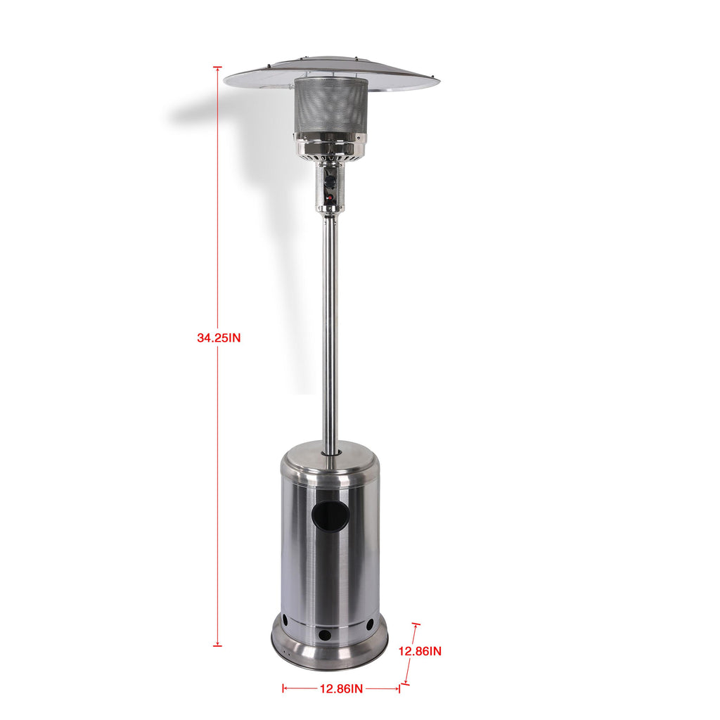 METERK Outdoor Freestanding Powder Coated Propane Iron Floor Standing 47000BUT Standing Patio Iron
