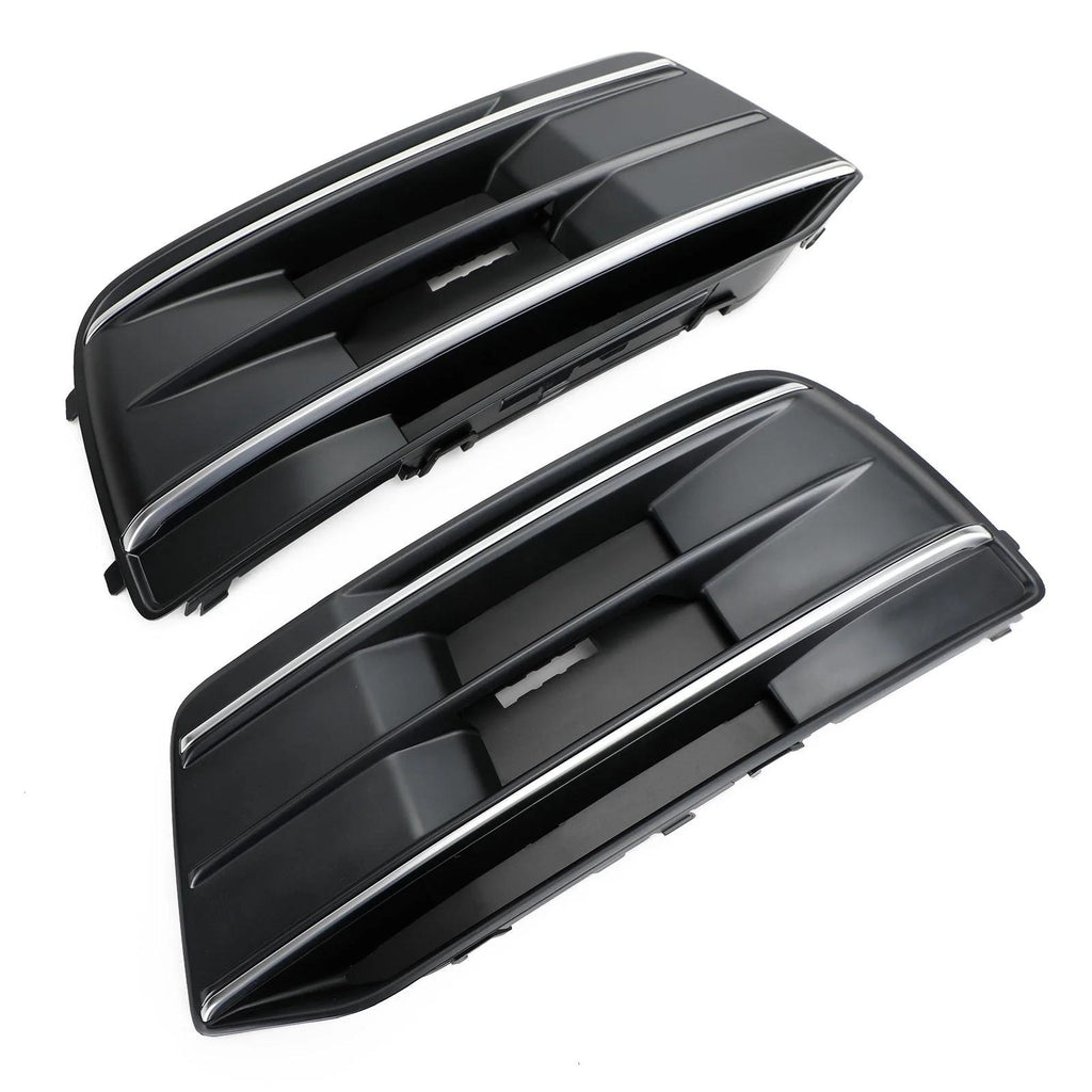 2018-2023 Audi Q5 Standard Version 2PCS Black/Chrome Front Bumper Cover Grille Bezel Insert Generic