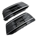 2018-2023 Audi Q5 Standard Version 2PCS Black/Chrome Front Bumper Cover Grille Bezel Insert Generic