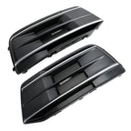 2018-2023 Audi Q5 Standard Version 2PCS Black/Chrome Front Bumper Cover Grille Bezel Insert Generic