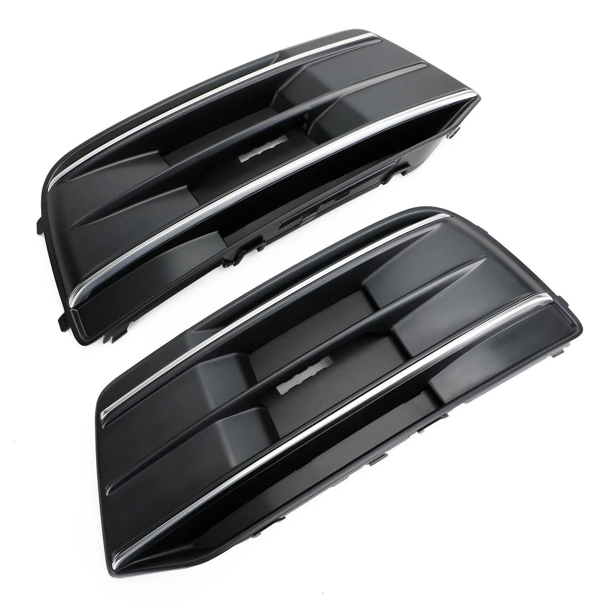 2018-2023 Audi Q5 Standard Version 2PCS Black/Chrome Front Bumper Cover Grille Bezel Insert Generic
