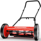 Push Reel Lawn Mower 23" with 5-Blade Cutting System for Lawn Care | Manual Lawn Mower with 4 Adjustable Cutting Heights, Sponge-Wrapped Handle, Tool-Assembly, Reel Mowers for Garden, Yard